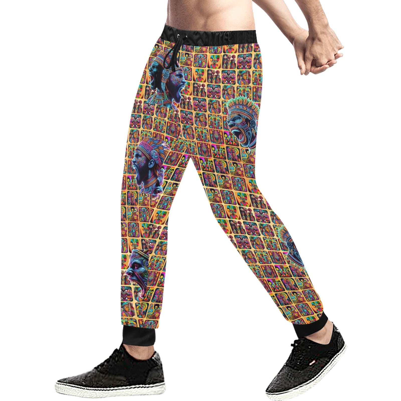 "Screaming African Warriors Surrounded” Men’s Joggers