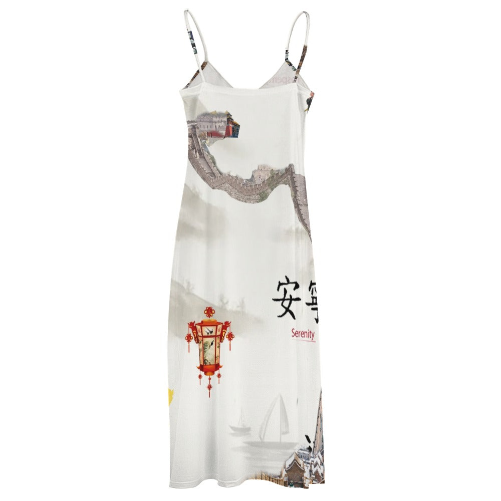 "Great Wall" Sling Ankle Long Dress