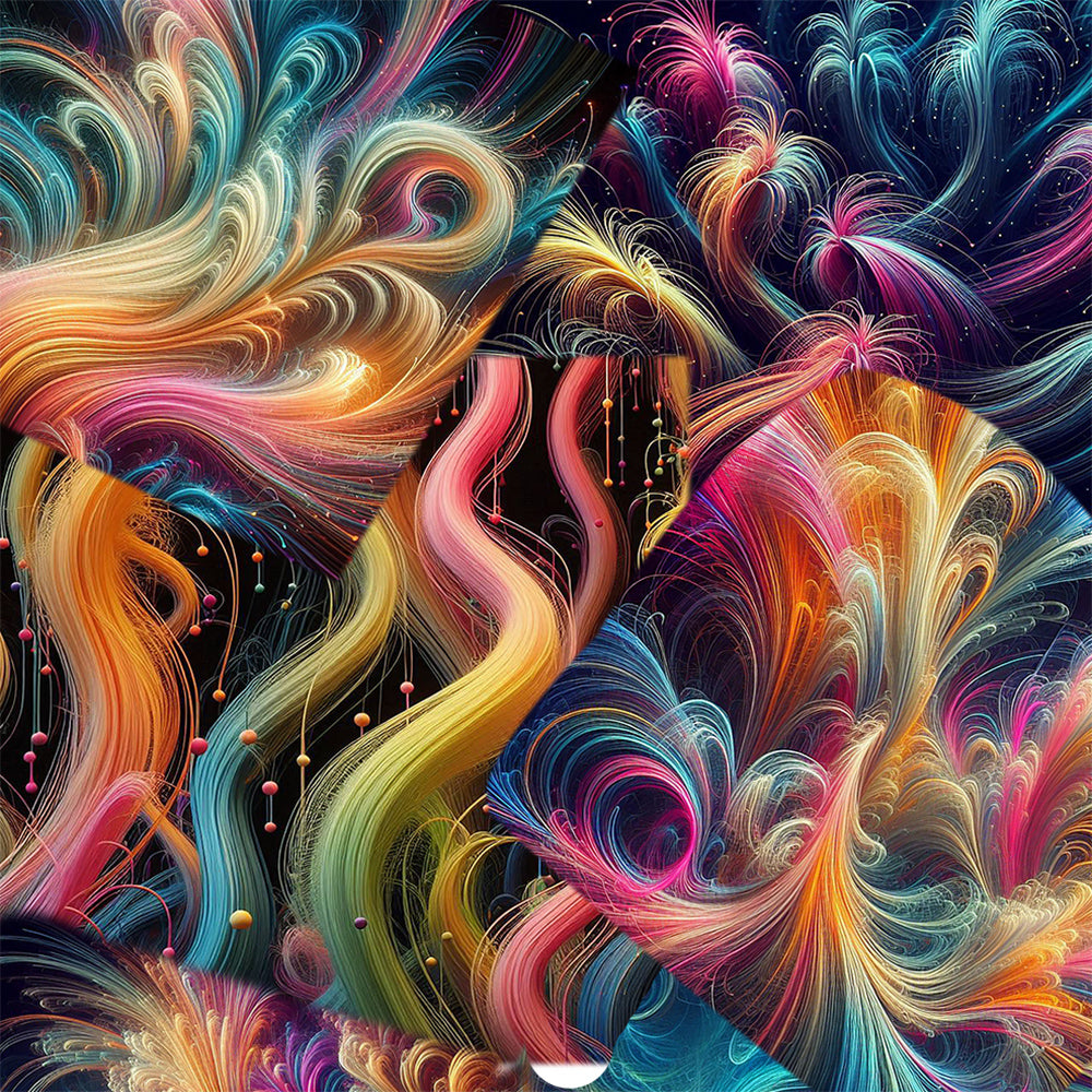 “Feathery Wisps” Women's Pleated Midi Skirt