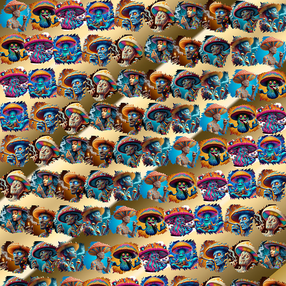 "Toking Psychedelic Mushroom People" Women's Long Hoodie