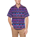 “Psychedelic Christmas Tree Forest” Men’s Lounge Shirt – Sizes S- 5XL