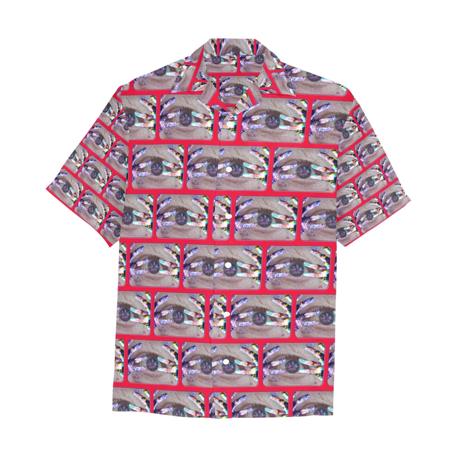 “Eye High” Men’s Designer Lounge Shirt with Pocket - Red