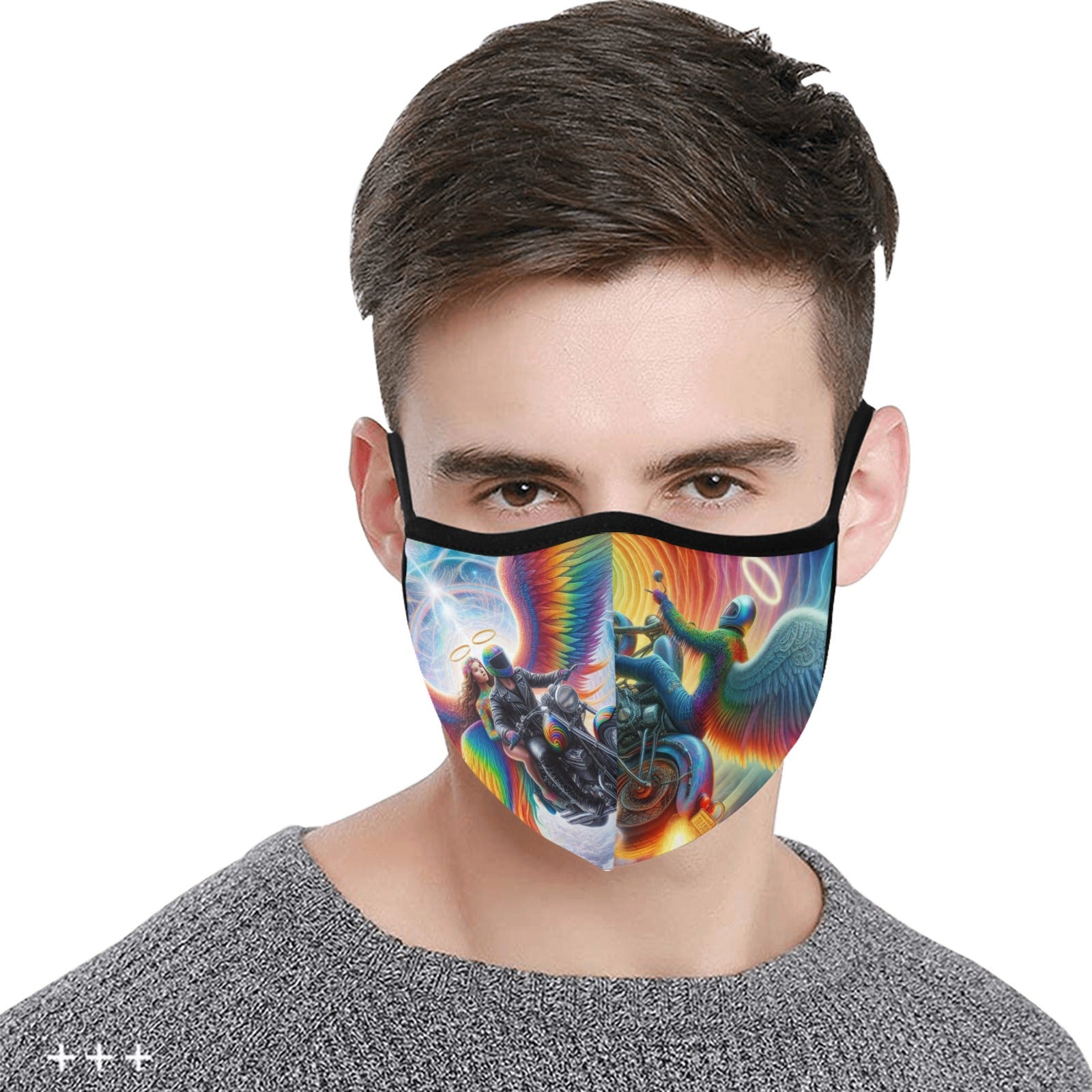 “Psychedelic Angels on Motorcycles” Face Mask – Pack of 5 with 10 Filter Elements