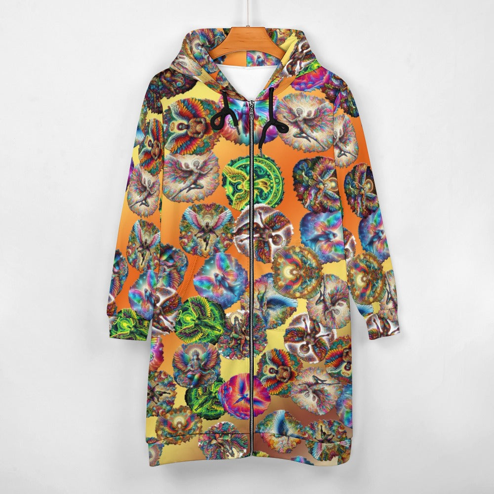 "Angels Round High" Women's Long Hoodie