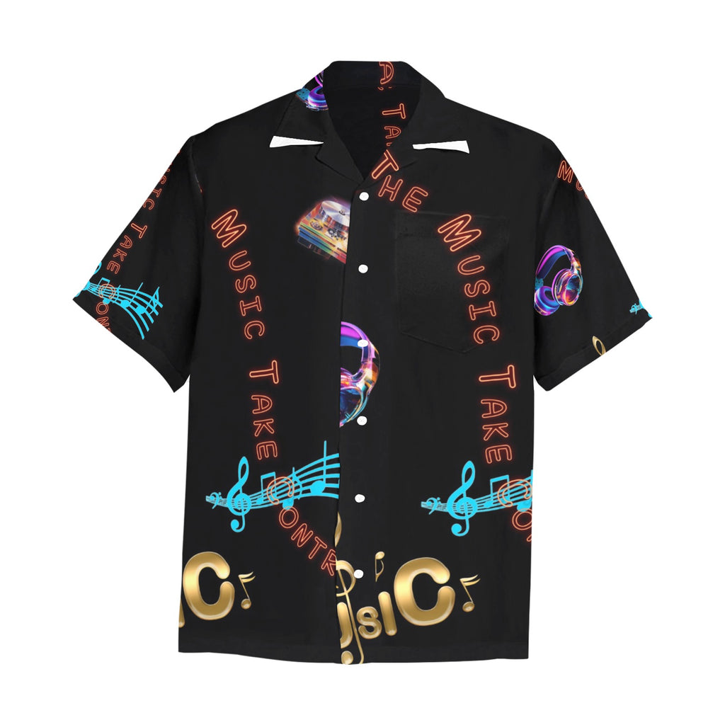 “Let the Music Take Control” Men’s Lounge Shirt with Pocket