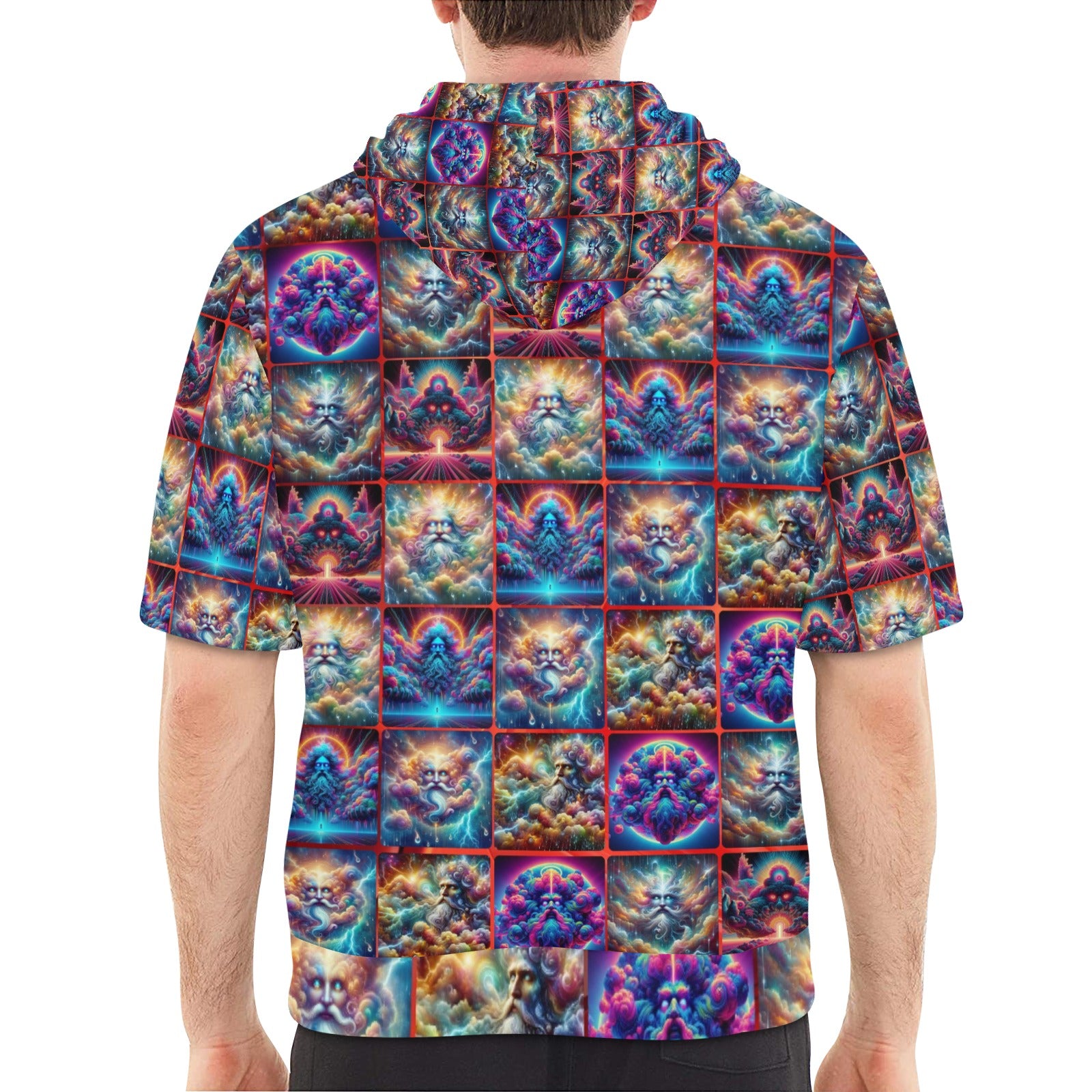 “Storm Clouds of God” Men’s Short Sleeve Fleece Hoodie