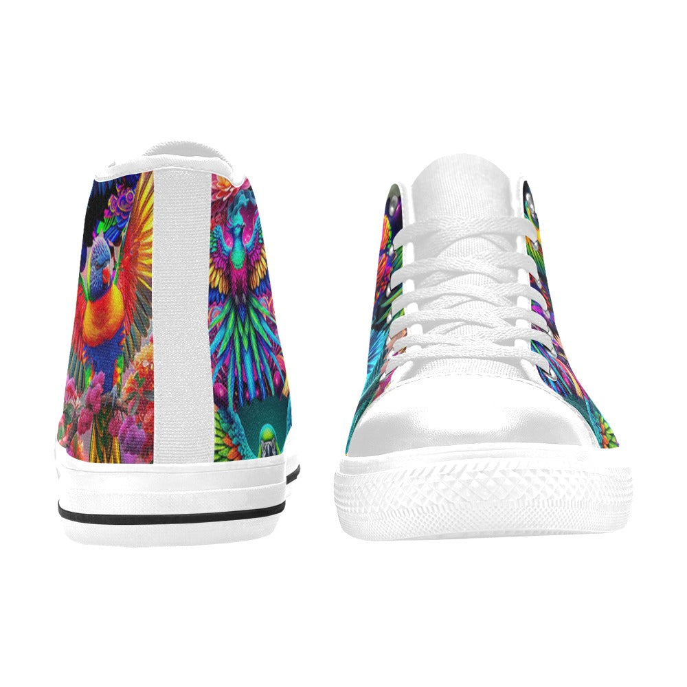 “Neon Aviary” Men’s Aquila High Top Canvas Shoes