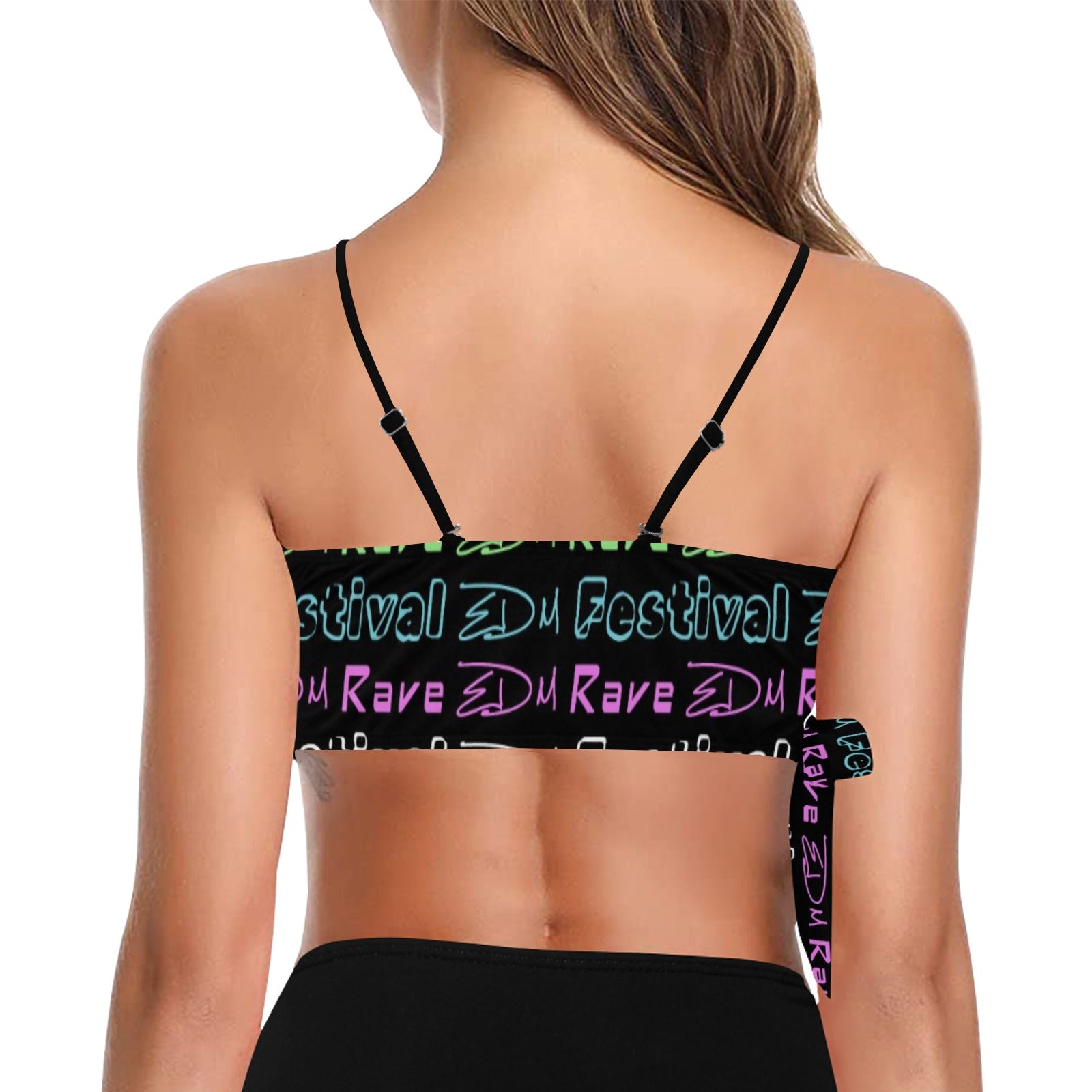 “EDM Rave Festival” Festival Side Knot Bikini Top