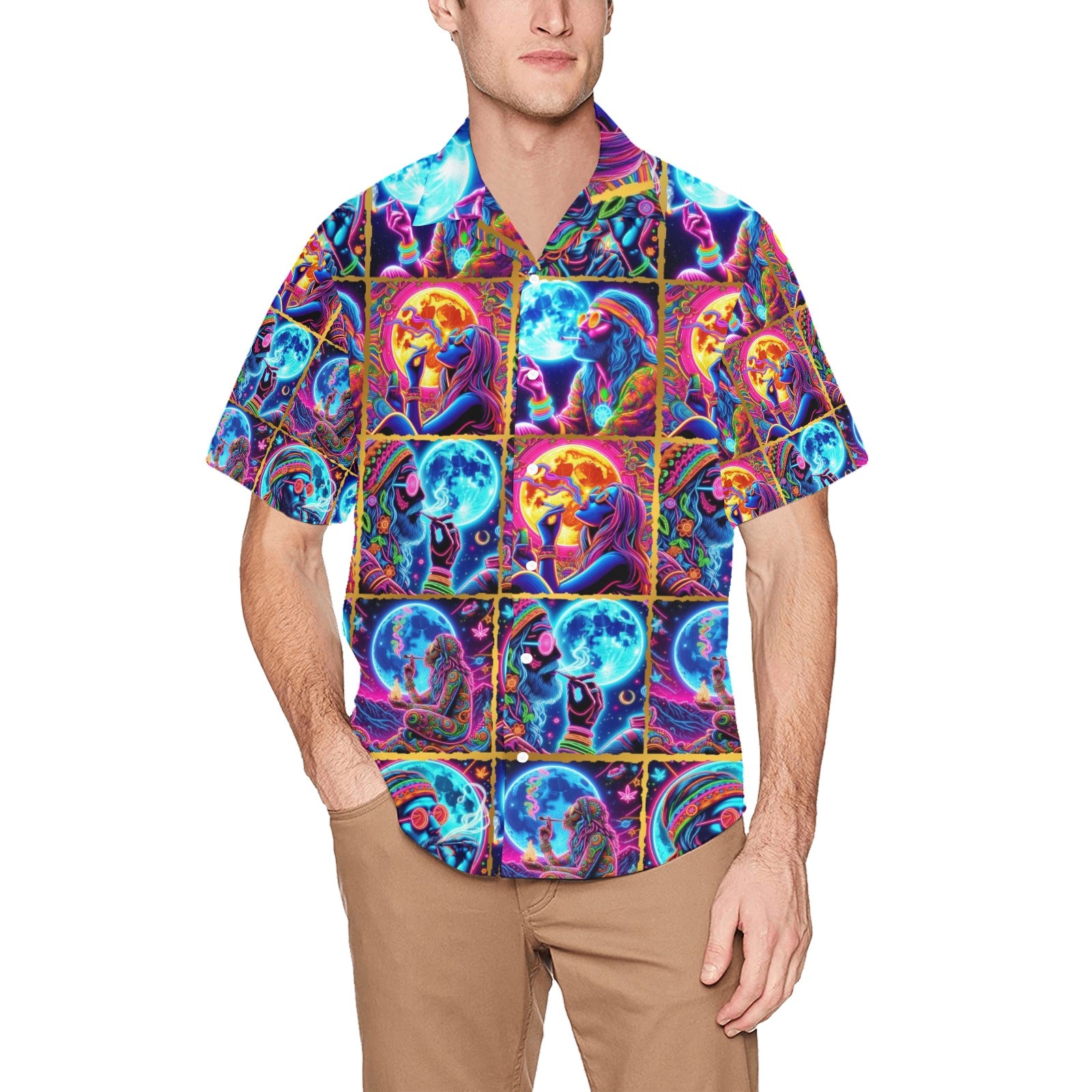 “Moonlight Toking” Men’s Lounge Shirt