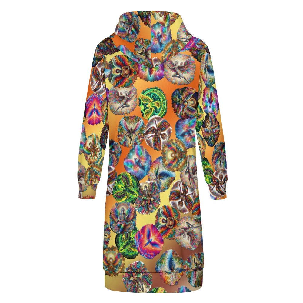 "Angels Round High" Women's Long Hoodie