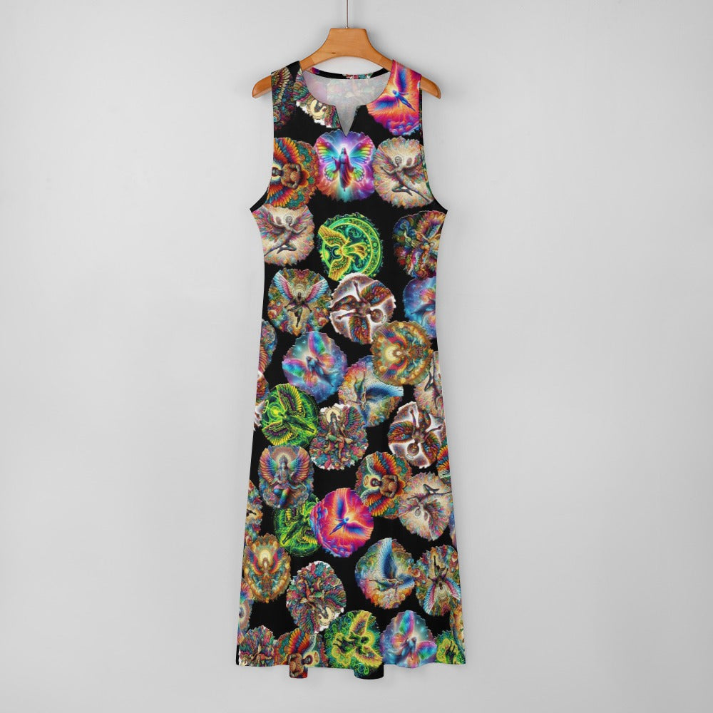 "Angels Round High" Sleeveless Long Dress