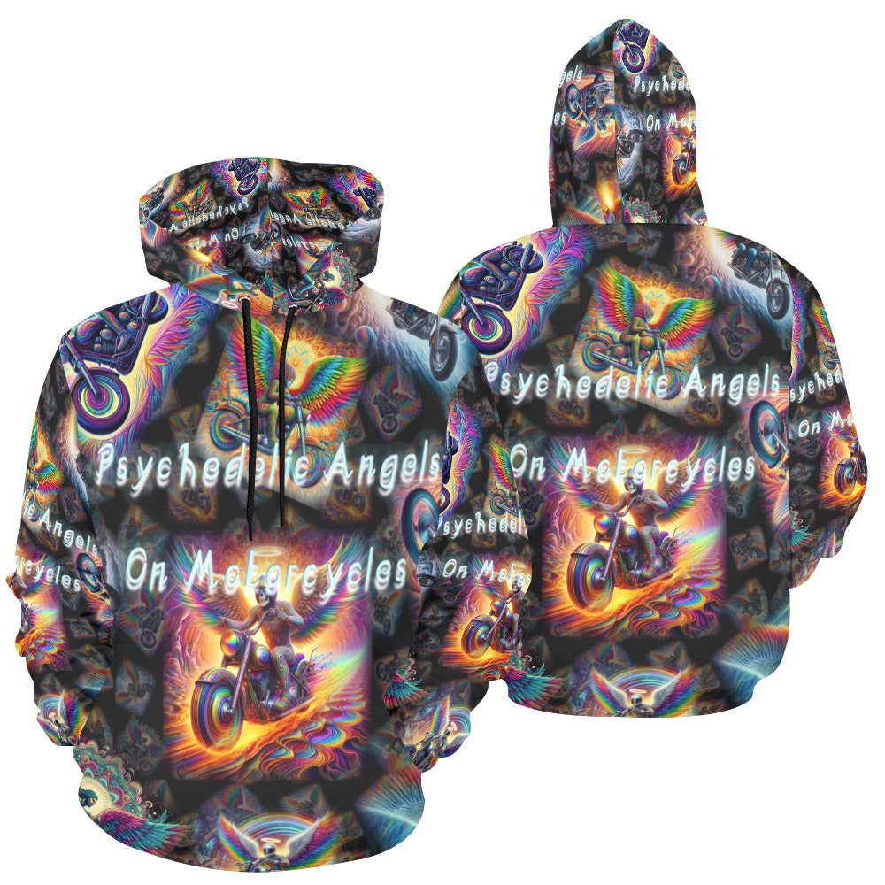 “Psychedelic Angels on Motorcycles“ Men's Hoodie – Sizes S- 4XL