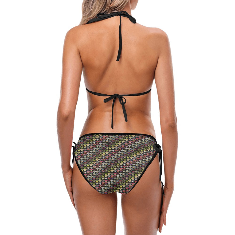 “Butterfly Flourish Black and Yellow” Bikini Swimsuit