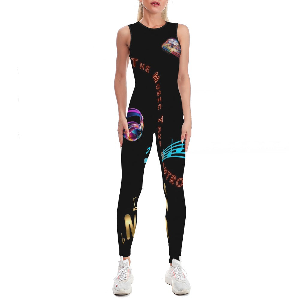 “Let the Music Take Control” Women’s Long Sleeveless Bodysuit