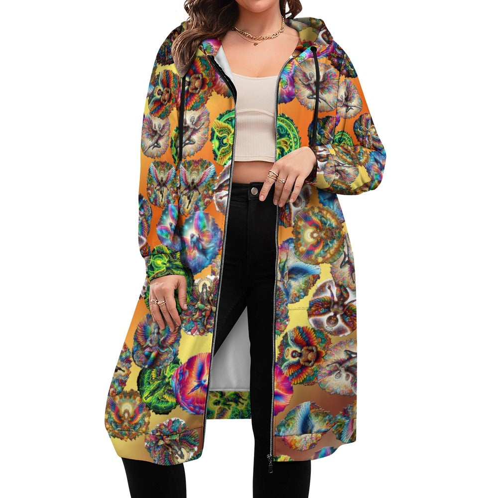 "Angels Round High" Women's Long Hoodie