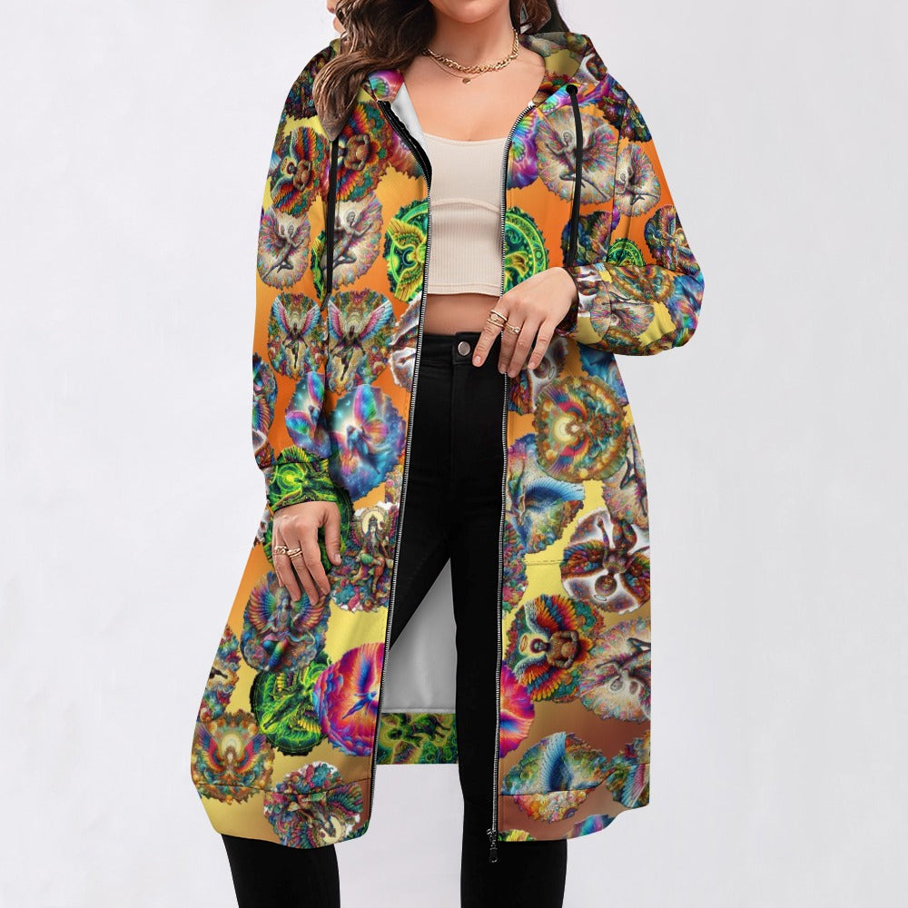 "Angels Round High" Women's Long Hoodie