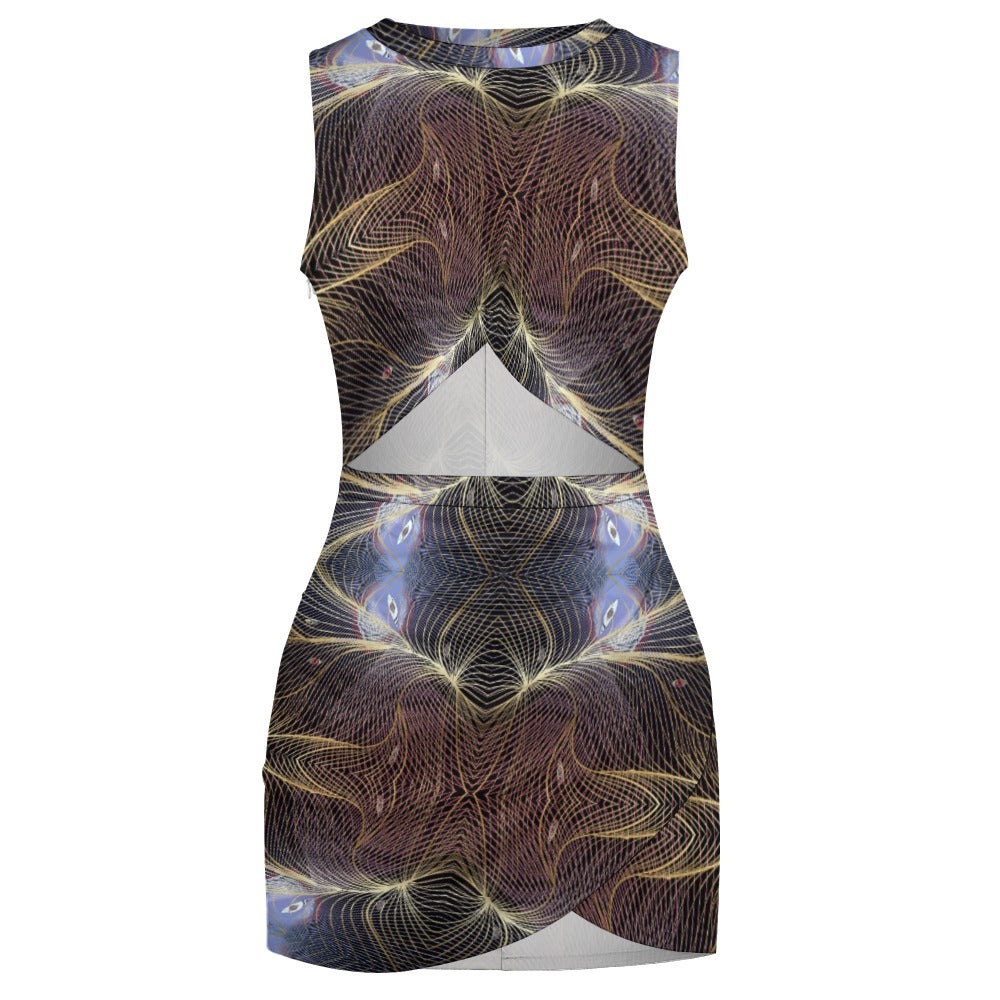 "Bird On A Wire" Navel-Baring Cross-Fit Hip Skirt