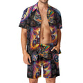 “Psychedelic Angels on Motorcycles“ Men’s - Lounge Shirt and Shorts – Sizes XS – 3XL