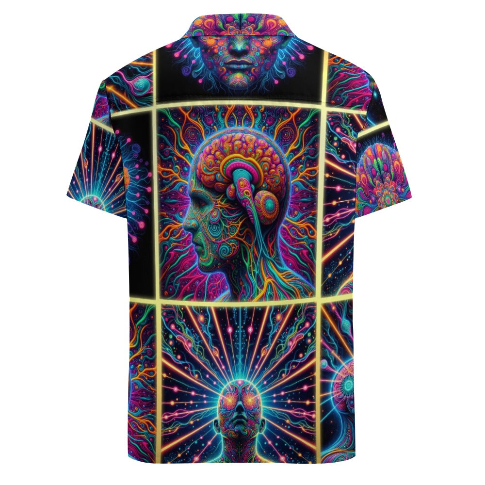 "Neon Neuron Men Emissions” Men’s Festival Lounge Shirt