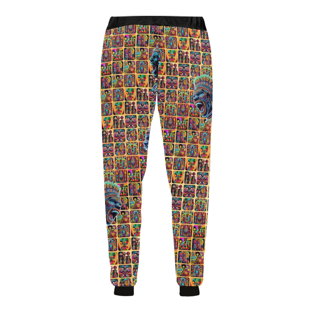 "Screaming African Warriors Surrounded” Men’s Joggers