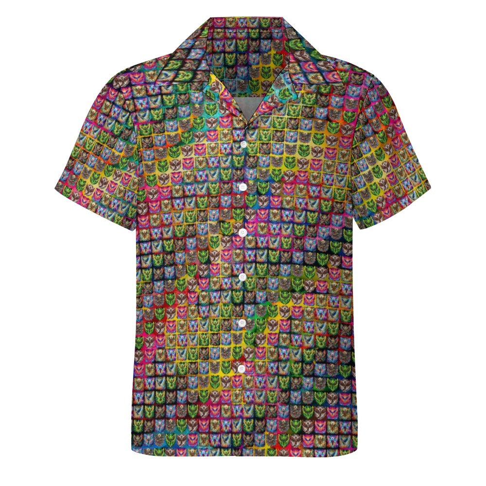 "Psychedelic Angels Above" Cuban Lounge Shirt