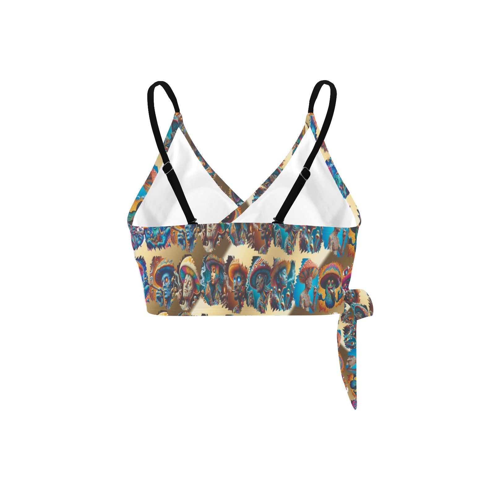 “Toking Psychedelic Mushroom People” Festival Side Knot Bikini Top