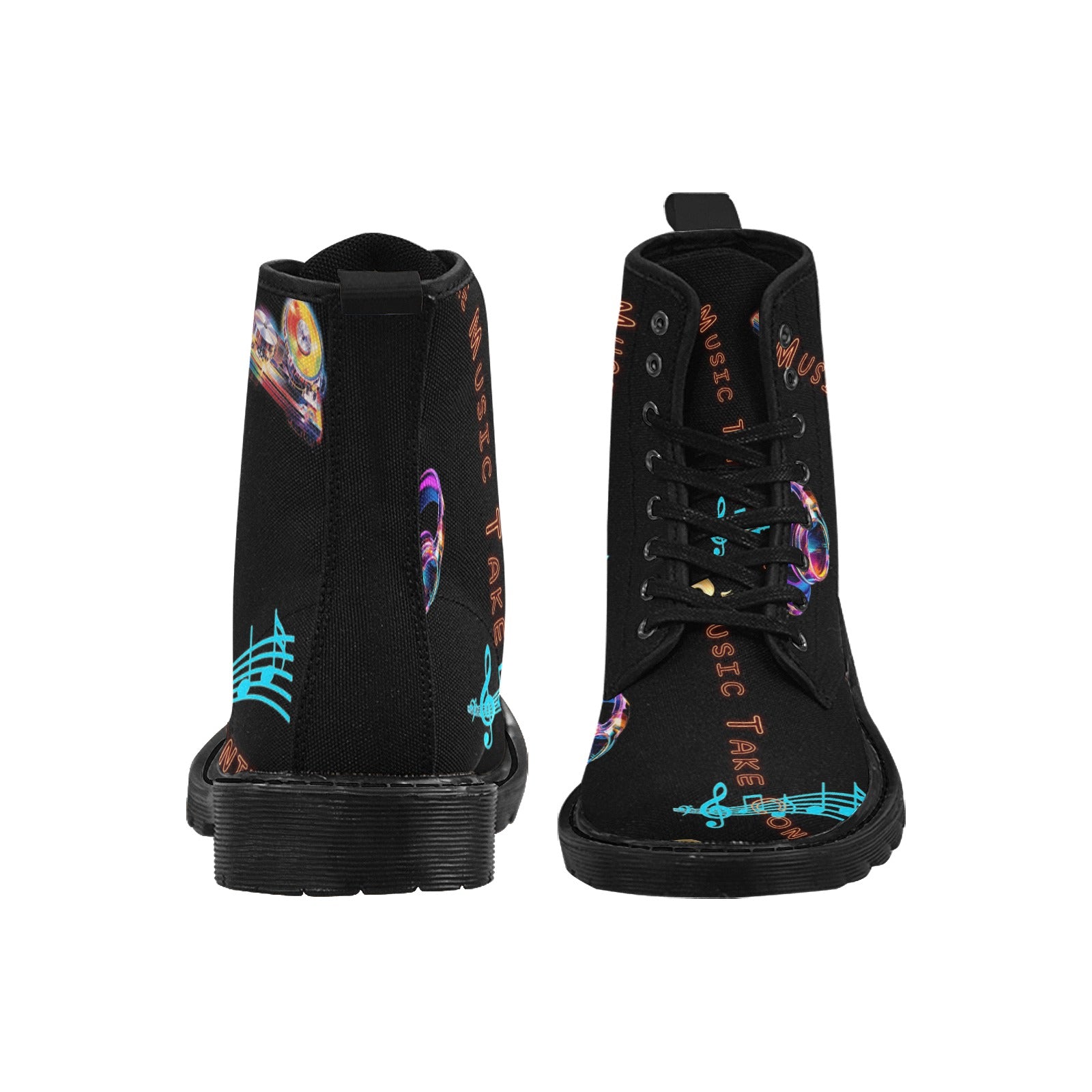 “Let the Music Take Control” " Women's Lace Up Canvas Boots