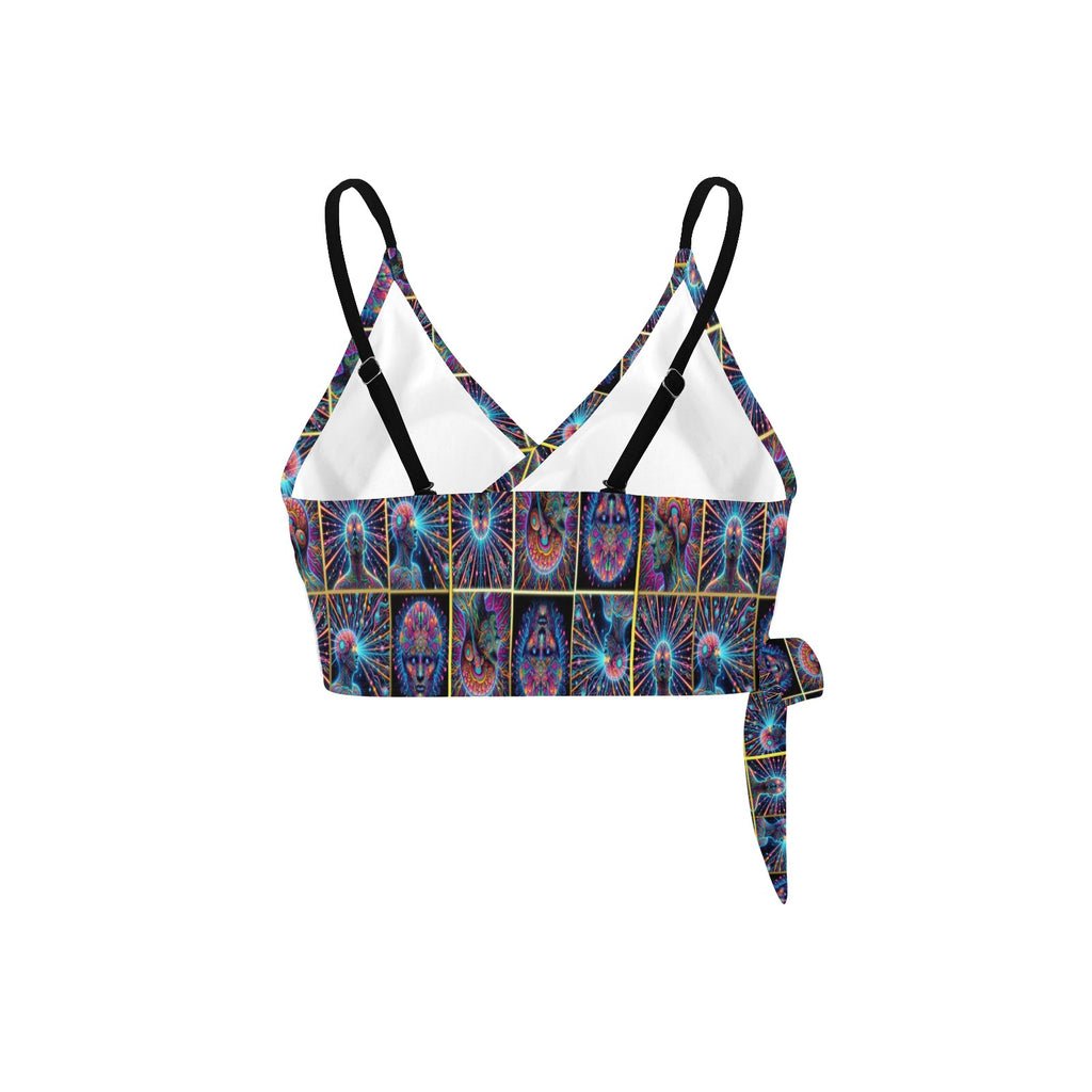 "Neon Neuron Men Emissions” Festival Side Knot Bikini Top