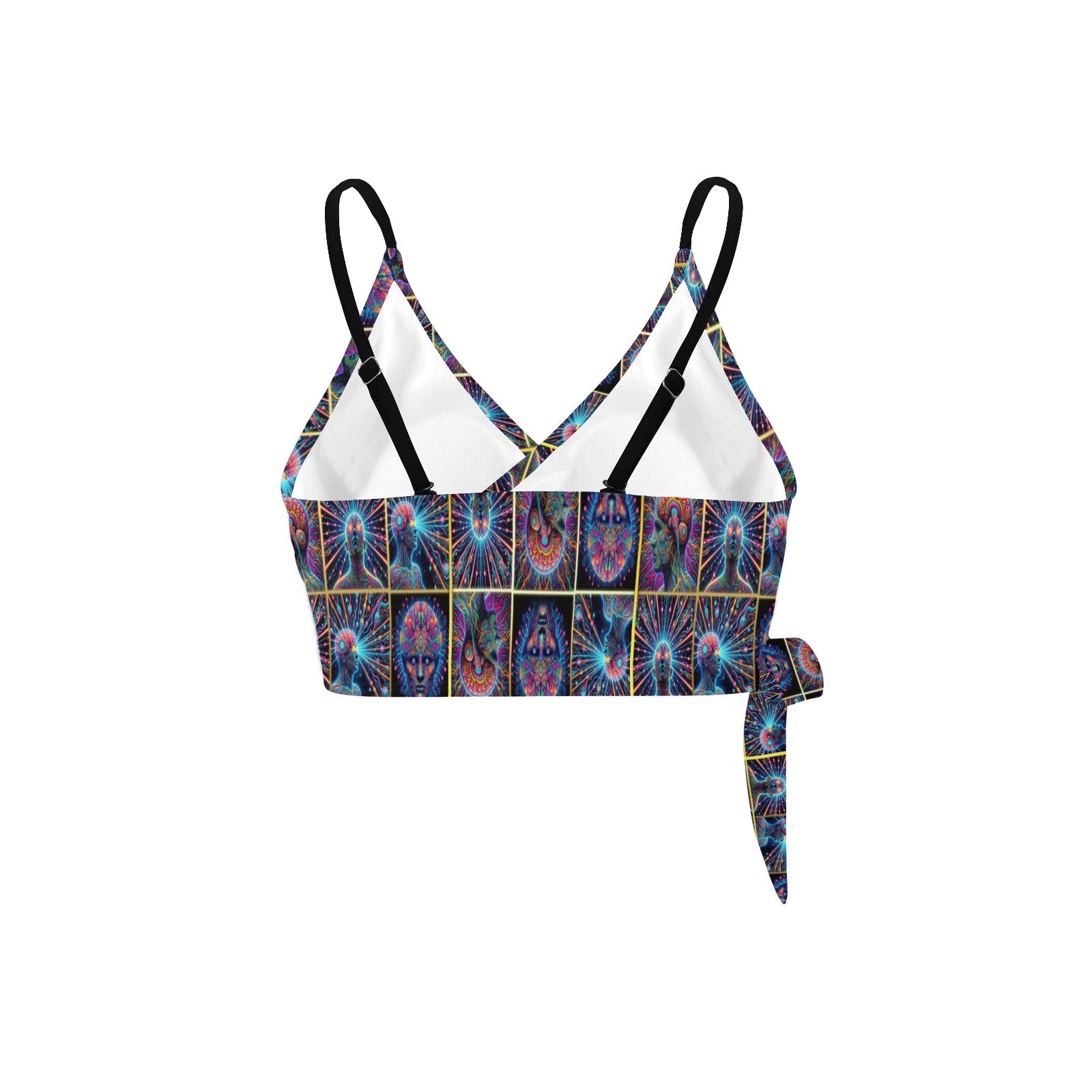 "Neon Neuron Men Emissions” Festival Side Knot Bikini Top