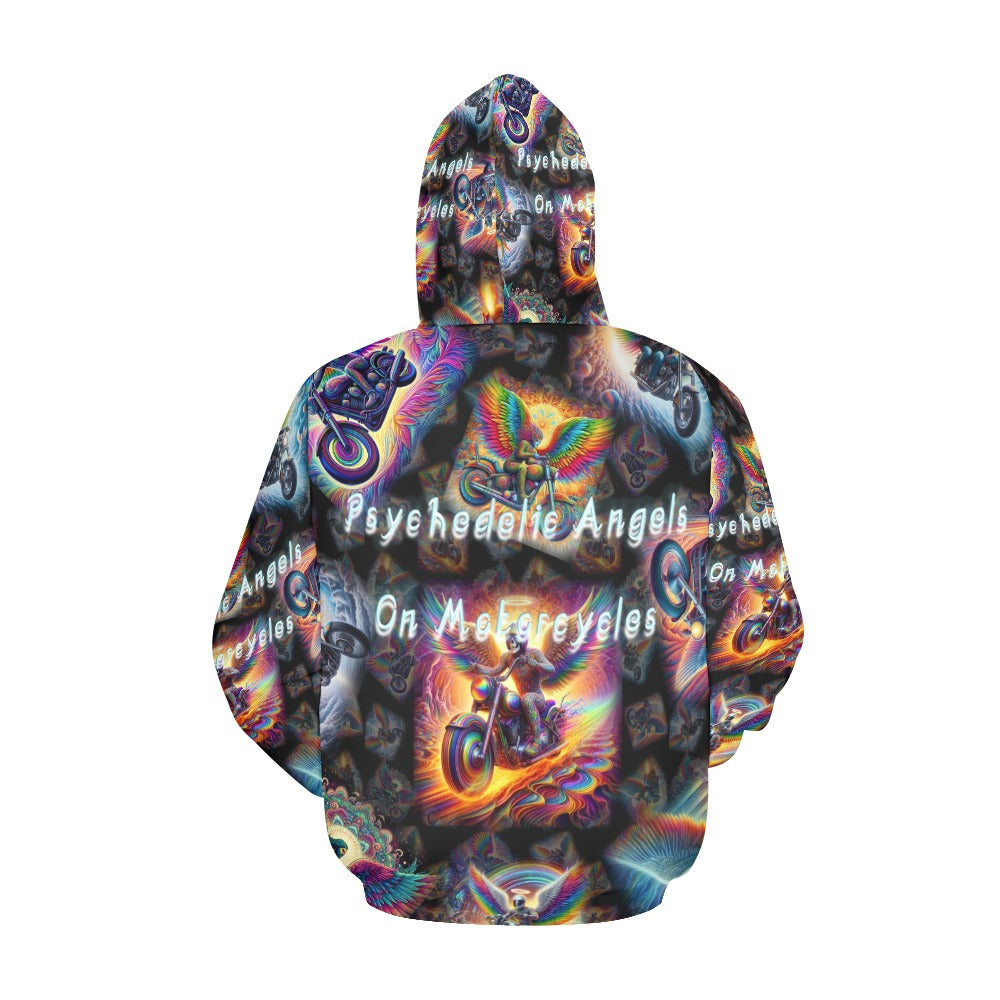 “Psychedelic Angels on Motorcycles“ Men's Hoodie – Sizes S- 4XL