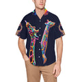 “Psychedelic Giraffes Kiss the Stars” Men’s Lounge Shirt