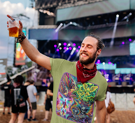 “Psychedelic Angels & Skulls” Heavy Cotton Tee